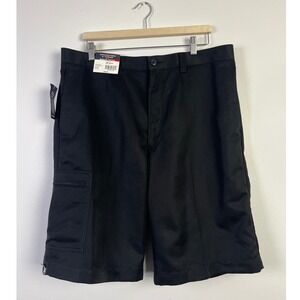 Roundtree & Yorke‎ Classic Fit Flat Front Minimalist Black Shorts Size 38 New